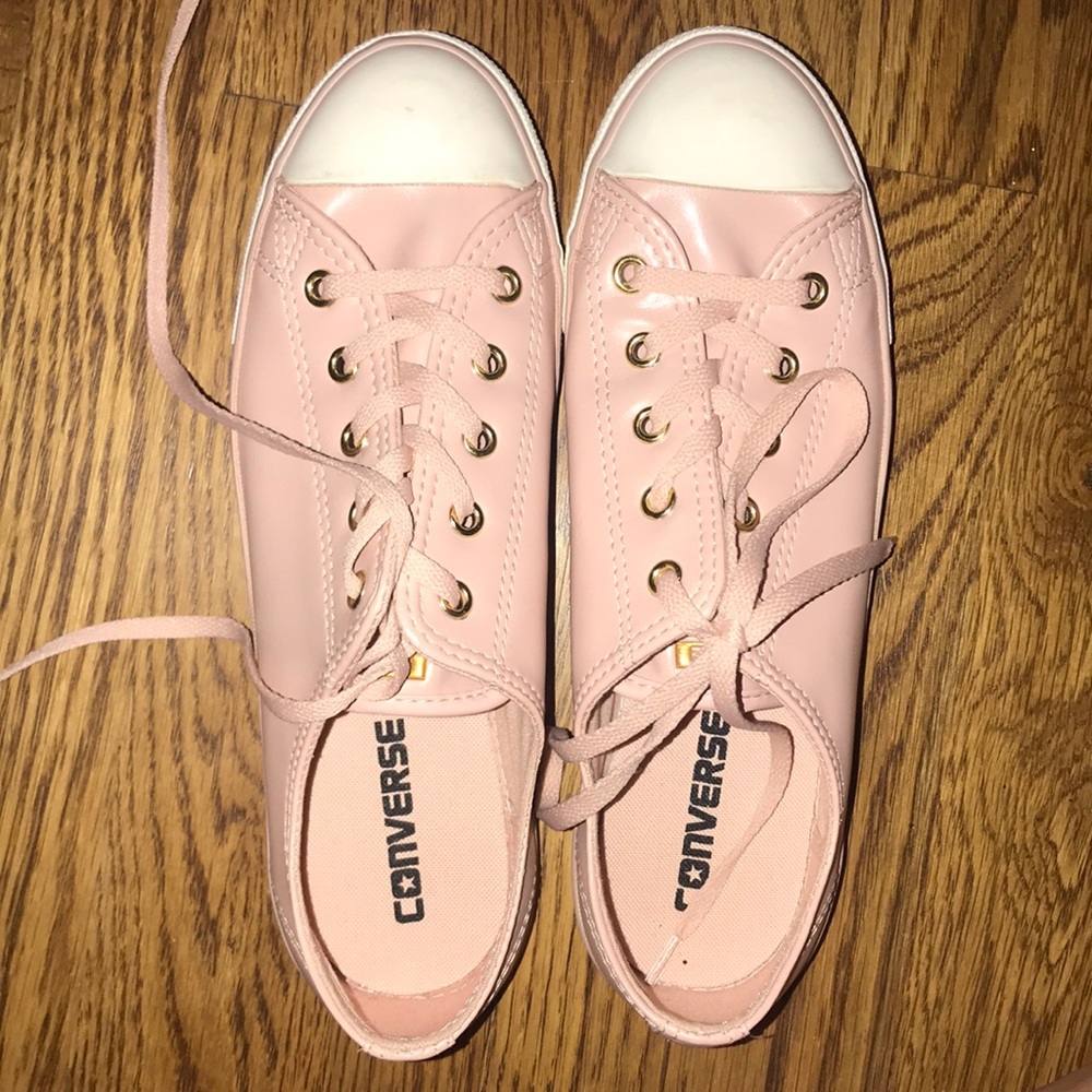 Pink Blush Leather Converses
